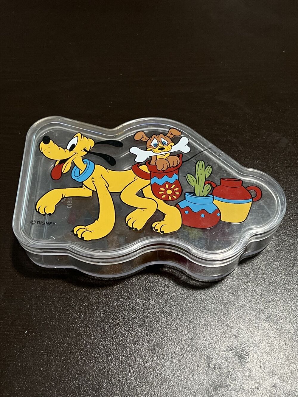 Vintage Disney Pluto Clear Plastic Candy Box Empty